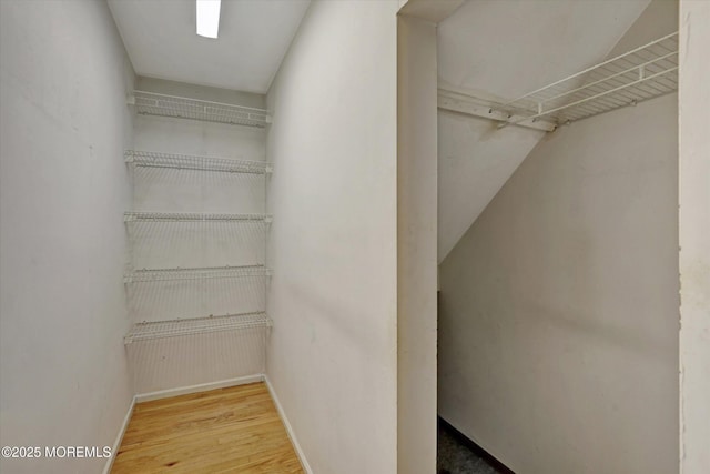 spacious closet with wood finished floors