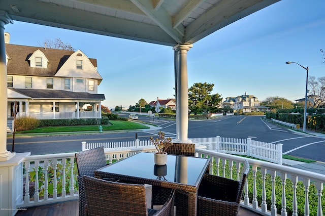 balcony with a residential view