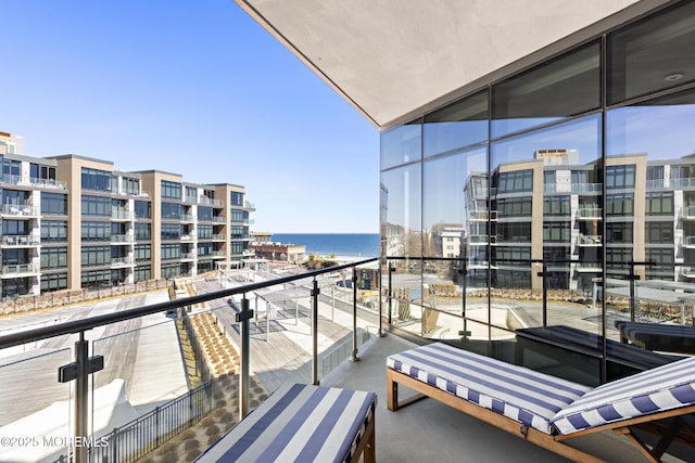 balcony with a water view