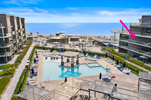 pool featuring a water view