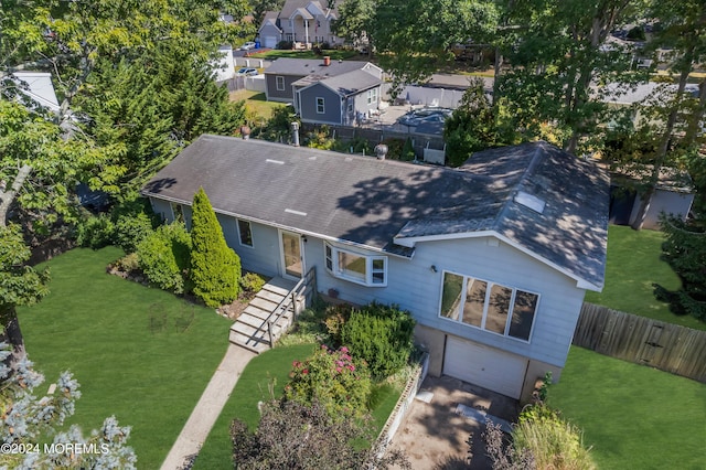 aerial view featuring a residential view