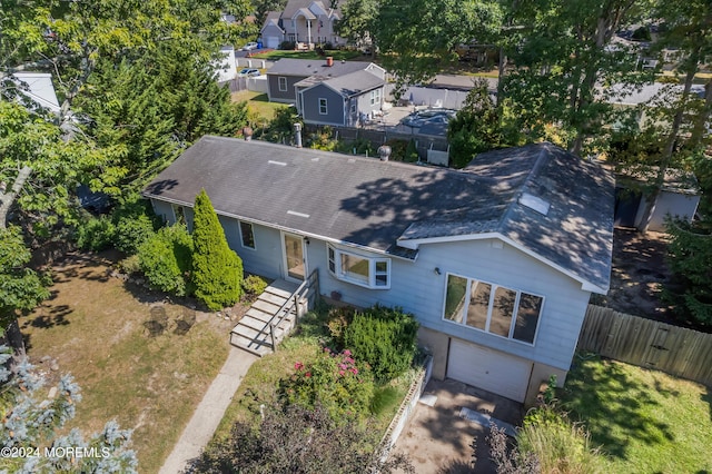 drone / aerial view with a residential view