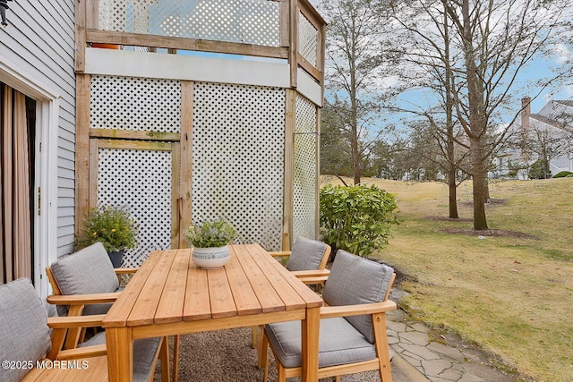 view of patio / terrace featuring outdoor dining space