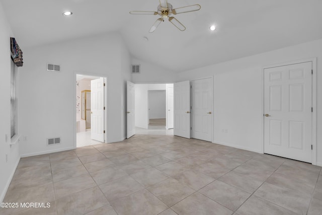 2978 Springwater Ct, Toms River, NJ 08755 - unfurnished bedroom featuring light tile patterned floors, visible vents, and high vaulted ceiling