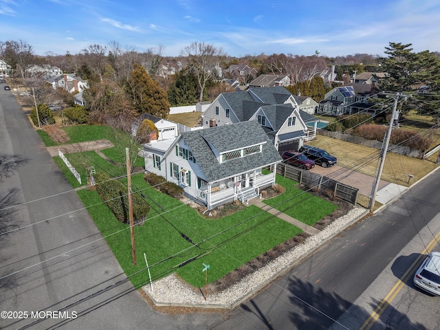 aerial view featuring a residential view