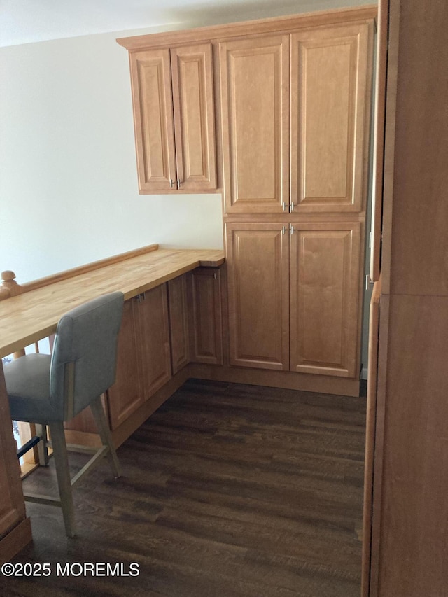 unfurnished office featuring dark wood-style floors