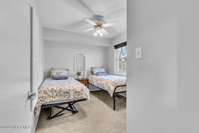 bedroom with carpet and ceiling fan