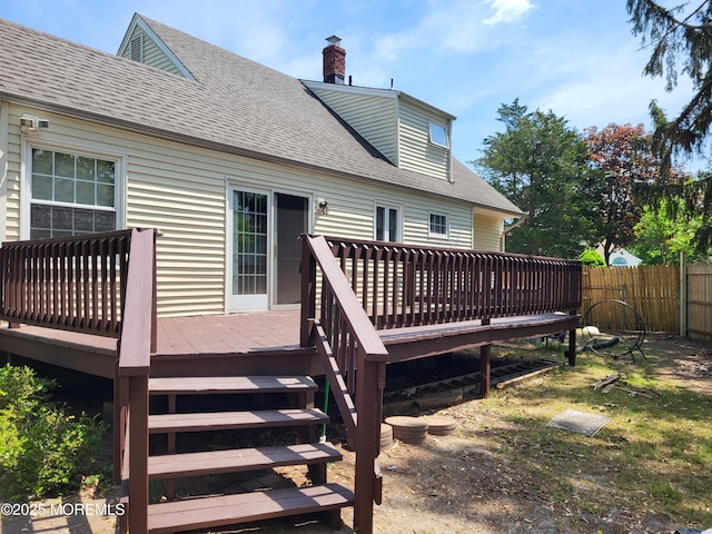 wooden terrace with fence