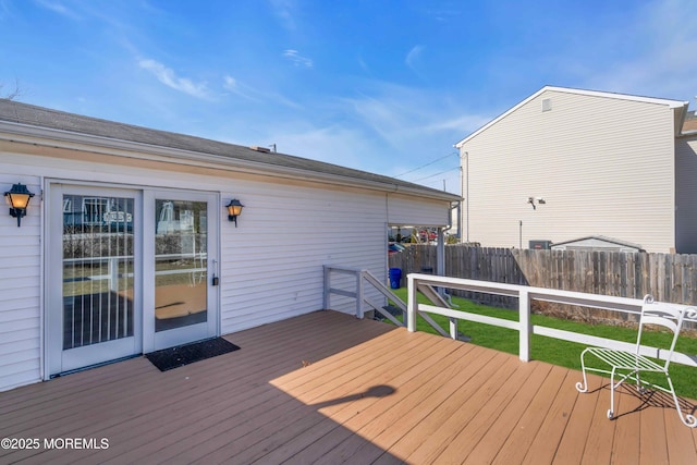 wooden terrace with fence