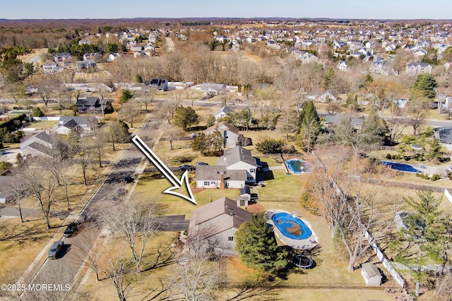 bird's eye view featuring a residential view