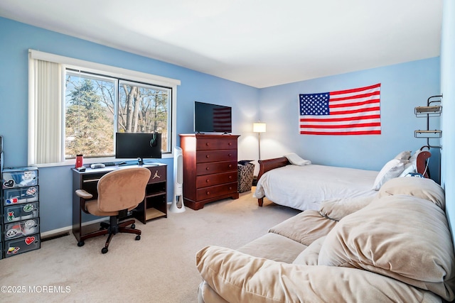 bedroom featuring carpet