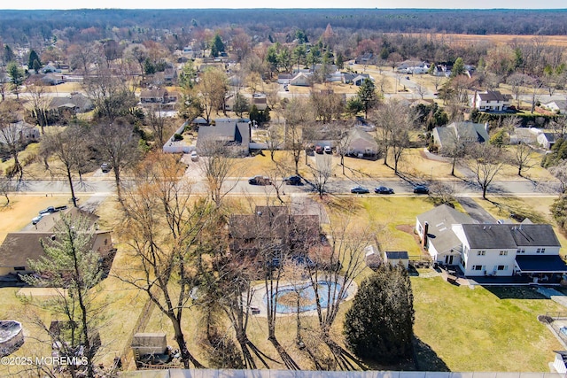 bird's eye view with a residential view