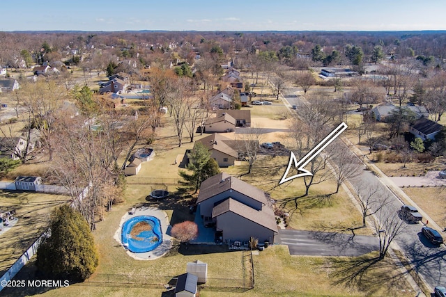 birds eye view of property featuring a residential view