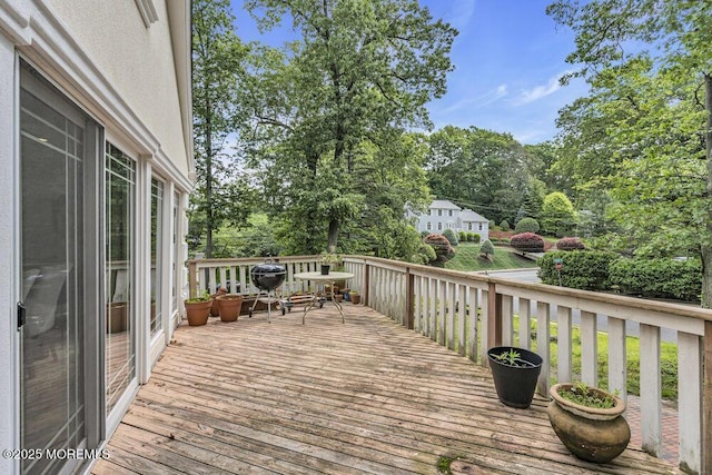136 Van Brackle Rd, Matawan, NJ 07747 - deck with view of wooded area
