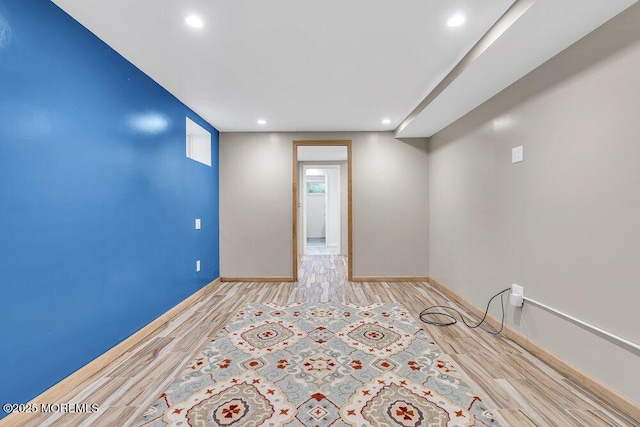 136 Van Brackle Rd, Matawan, NJ 07747 - unfurnished room with light wood-style flooring, baseboards, and recessed lighting
