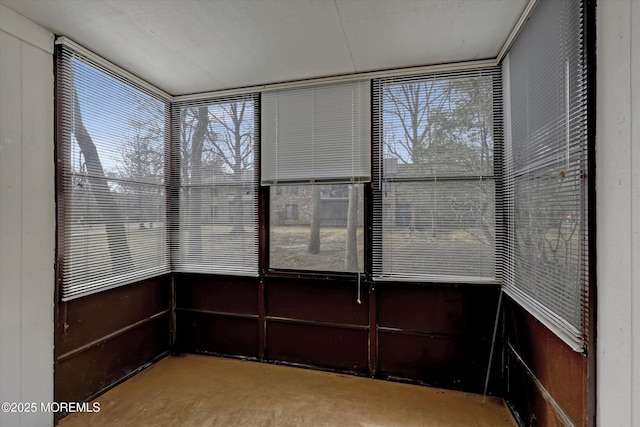 view of unfurnished sunroom