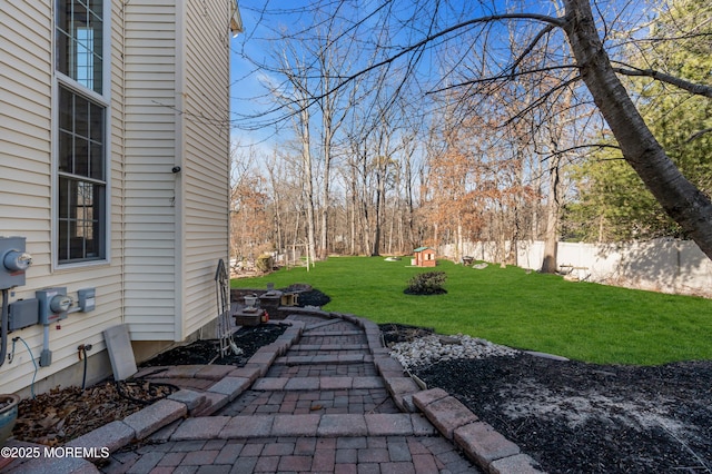 view of yard featuring fence