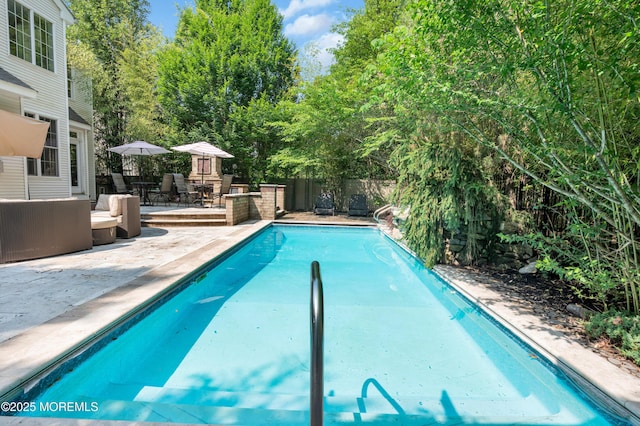 7 Trumbull Ct, Jackson, NJ 08527 - view of swimming pool featuring a patio, a fenced backyard, and an outdoor hangout area