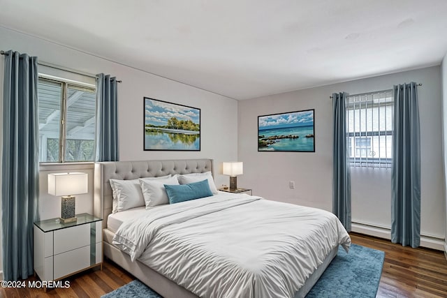 bedroom featuring dark wood finished floors