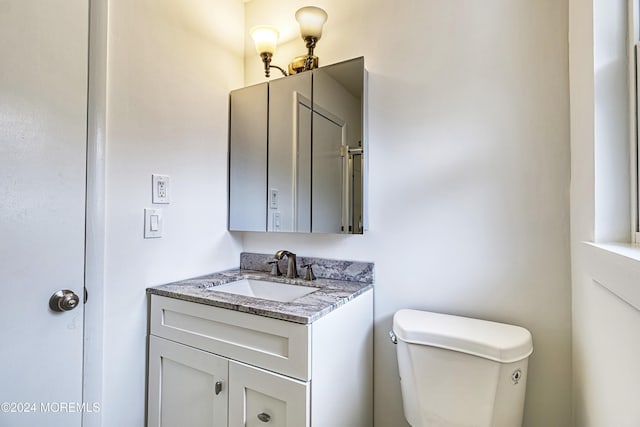 bathroom with toilet and vanity