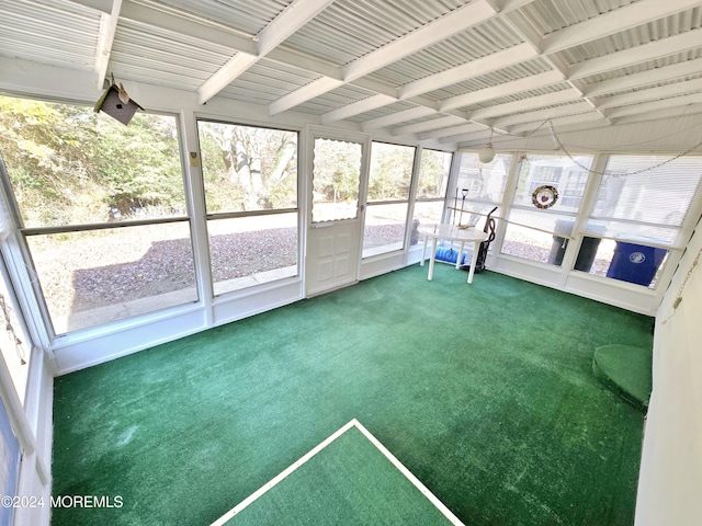 unfurnished sunroom featuring plenty of natural light