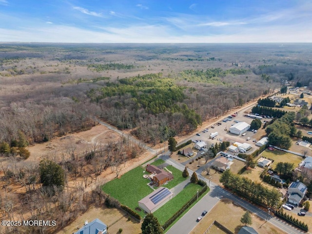 aerial view with a forest view