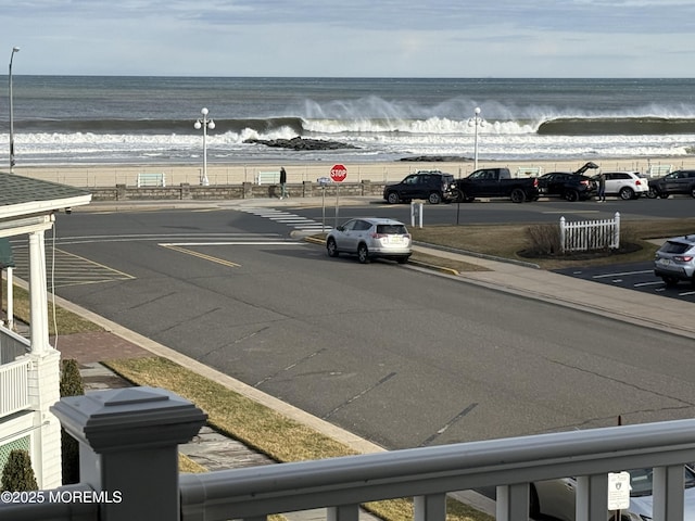 exterior space with a view of the beach