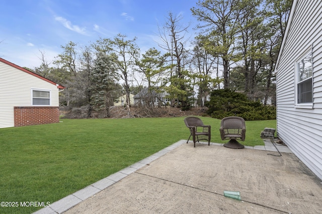 view of yard with a patio area