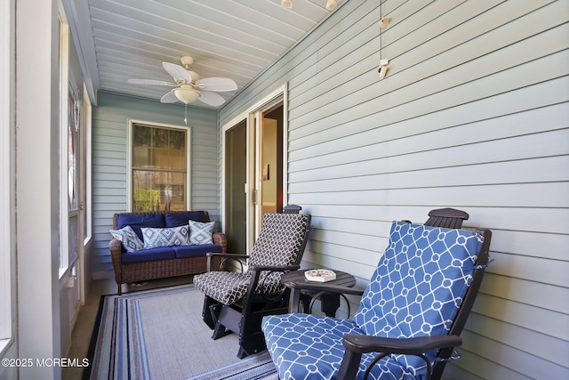 deck featuring ceiling fan