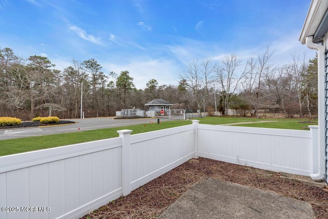 view of yard with fence