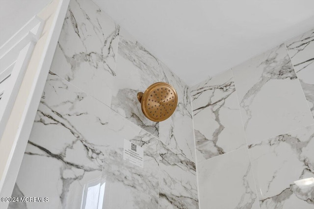 interior details with a marble finish shower