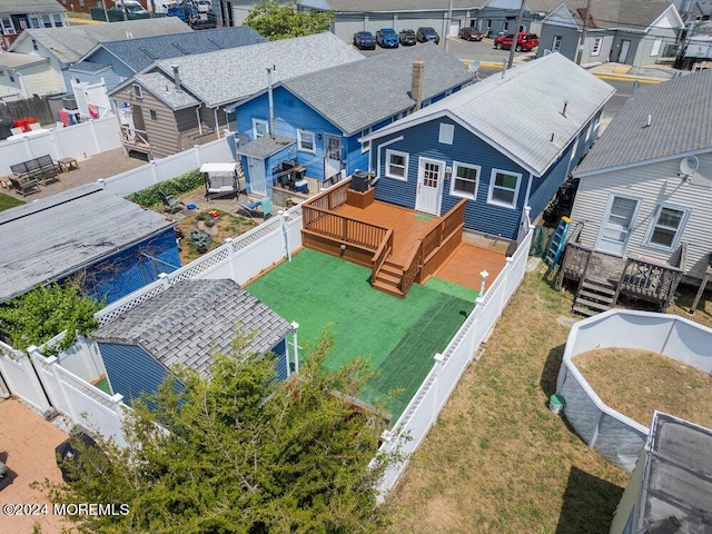 bird's eye view with a residential view