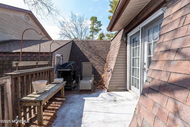 view of patio featuring french doors and area for grilling