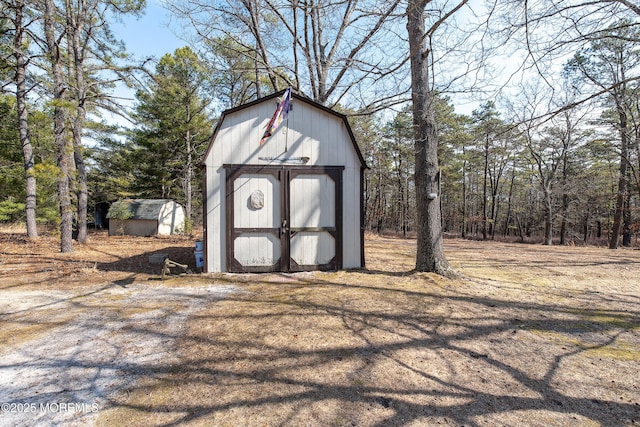 view of shed