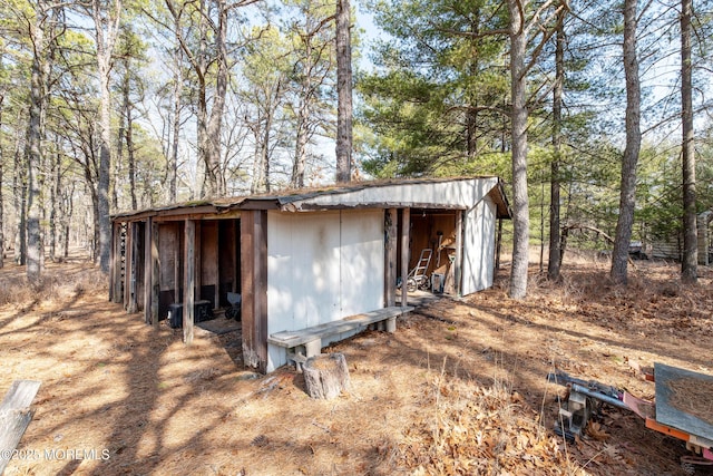 view of shed