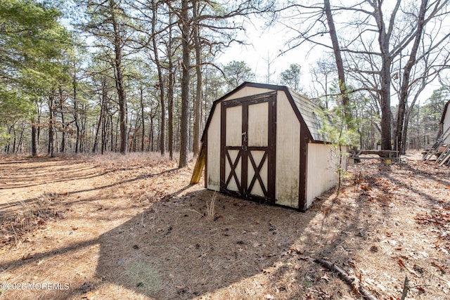 view of shed