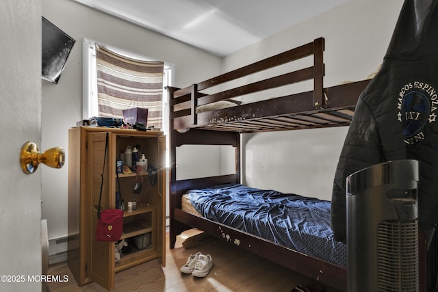 bedroom featuring wood finished floors