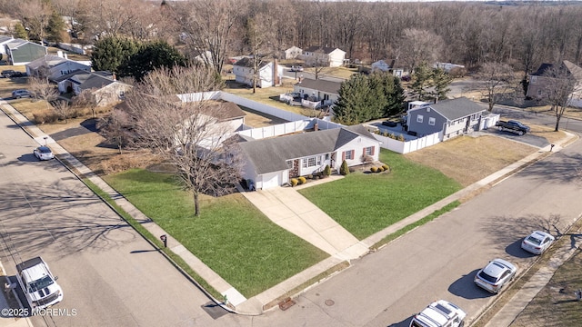 aerial view with a residential view