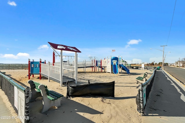 communal playground with fence