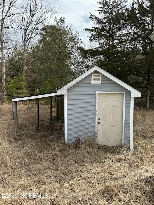 view of shed