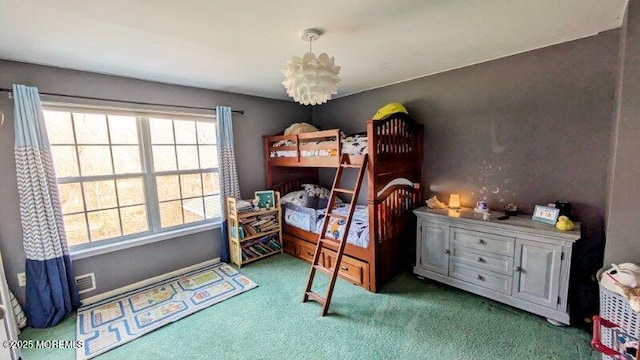 bedroom featuring carpet floors and visible vents