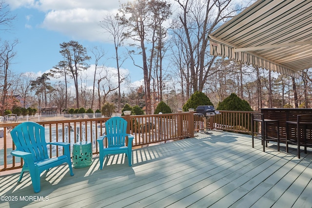 deck featuring area for grilling