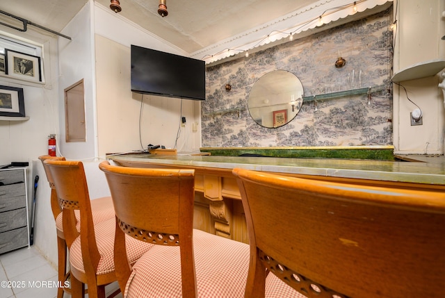 75 Highland Ave, Highlands, NJ 07732 - bar with tile patterned flooring and wallpapered walls