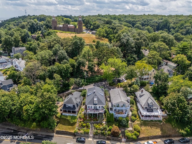 75 Highland Ave, Highlands, NJ 07732 - bird's eye view featuring a wooded view and a residential view