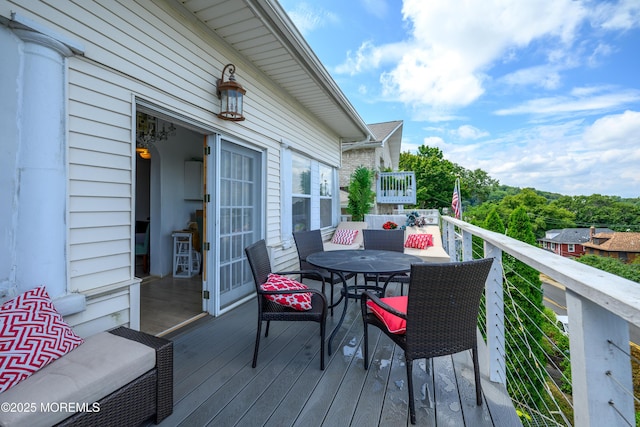 75 Highland Ave, Highlands, NJ 07732 - wooden terrace with outdoor dining space