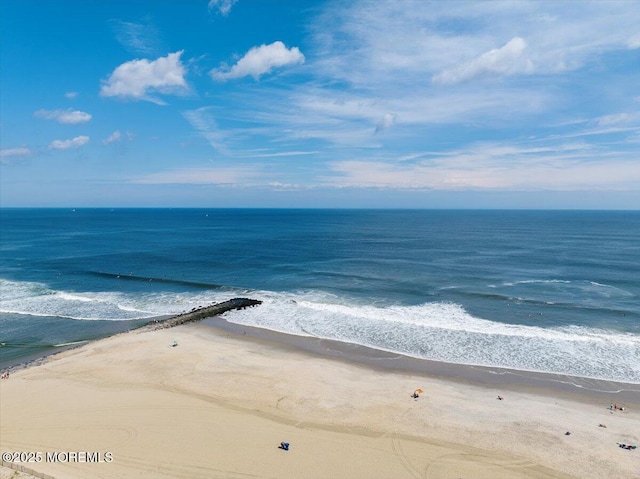 property view of water with a beach view