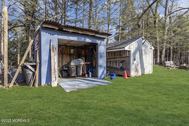 view of shed