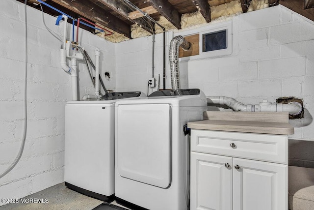 laundry area with cabinet space and washing machine and clothes dryer