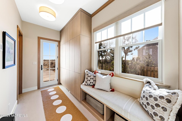 mudroom featuring baseboards