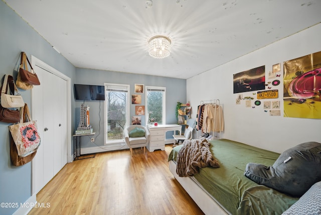 bedroom featuring wood finished floors